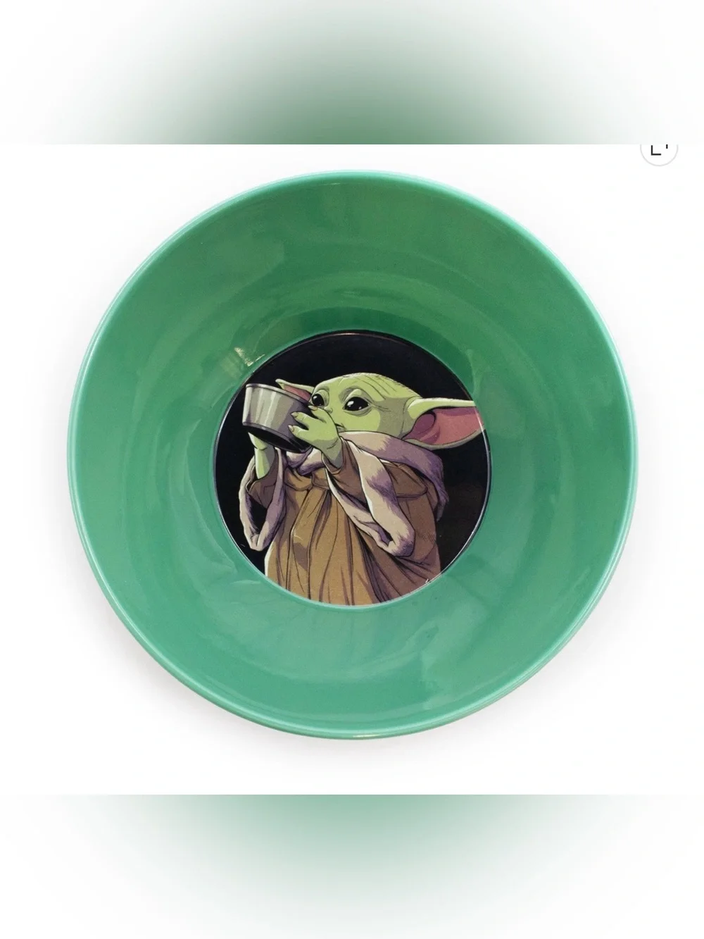 Star Wars The Mandalorian Green and Black Snack Bowl Set with Themed Napkin